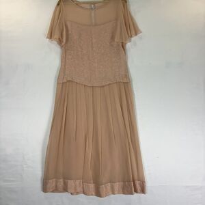 Nancy Johnson Silk Drop Waist Pleated Bottom Dress